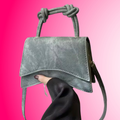 Grey Top Handle Bag