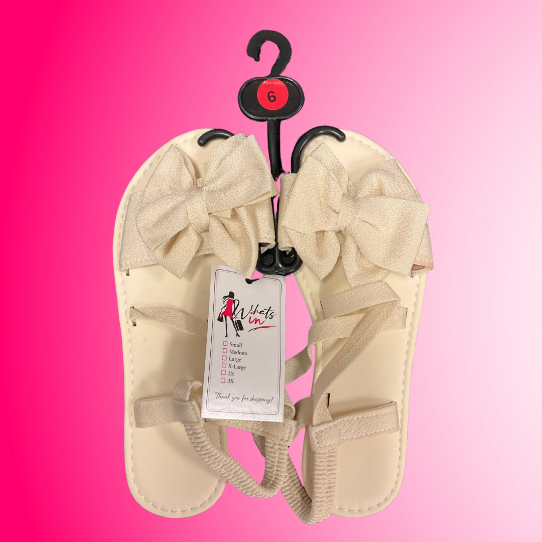 Cream Bow Sandals