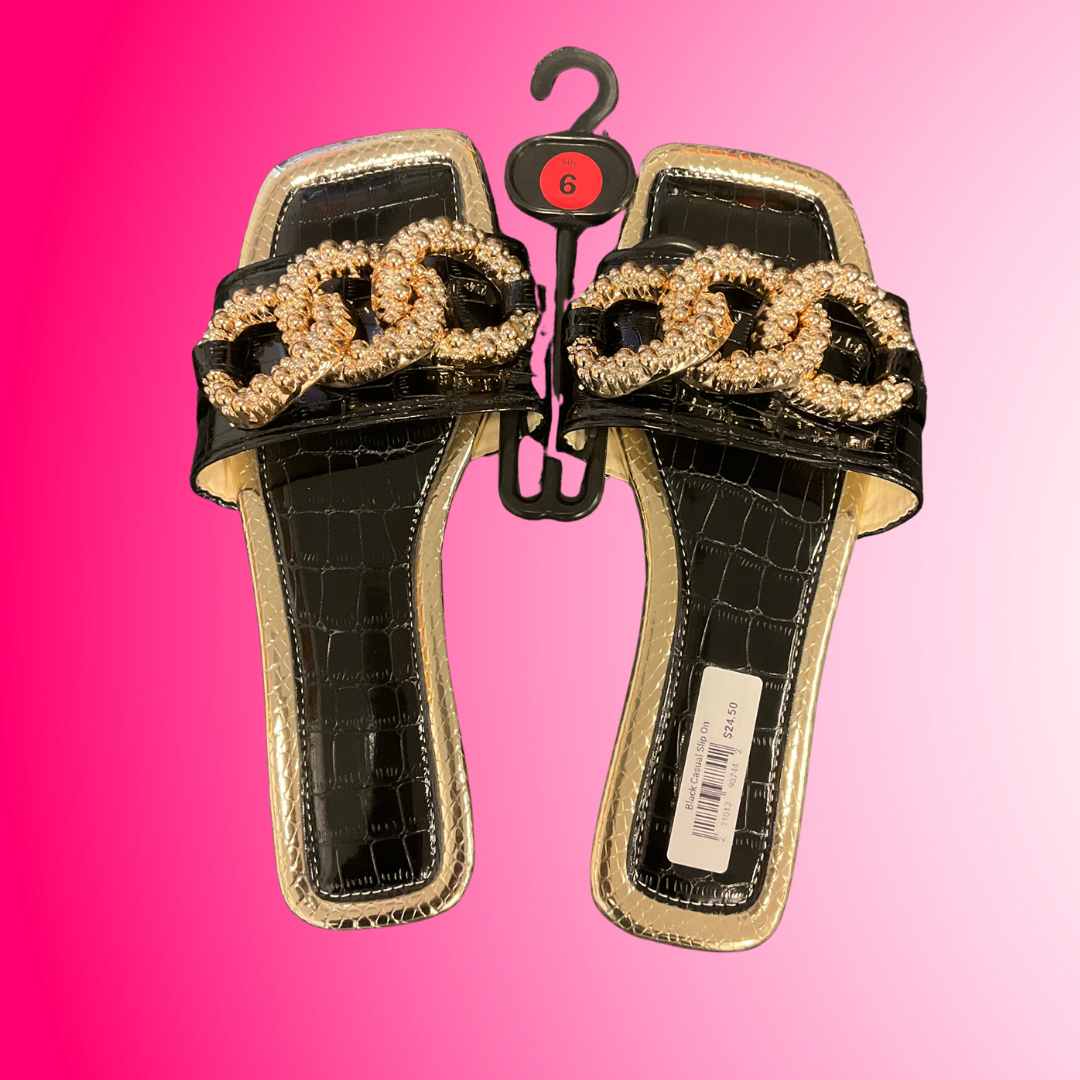 Black Chain Sandals