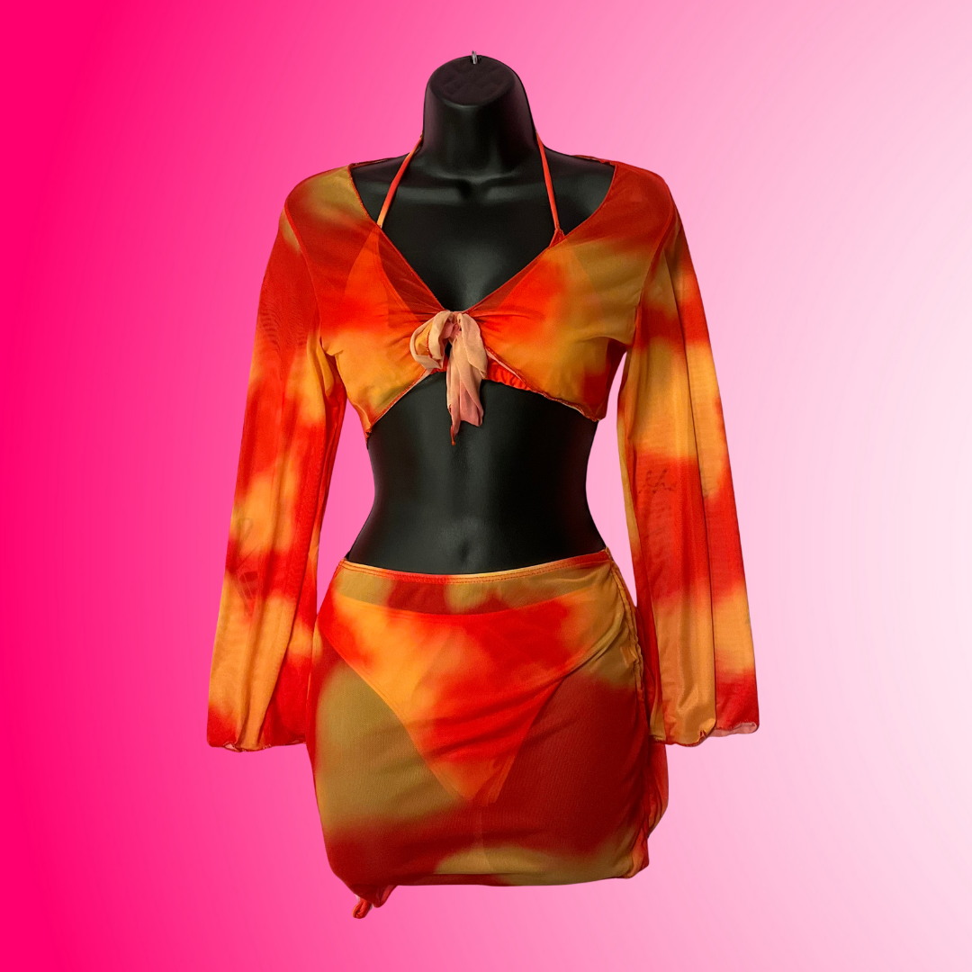 Orange Abstract Swimsuit